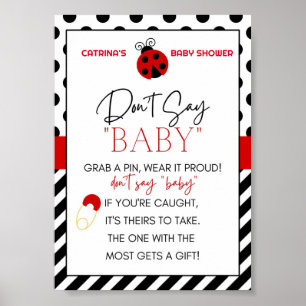 Ladybug Baby Shower Sign