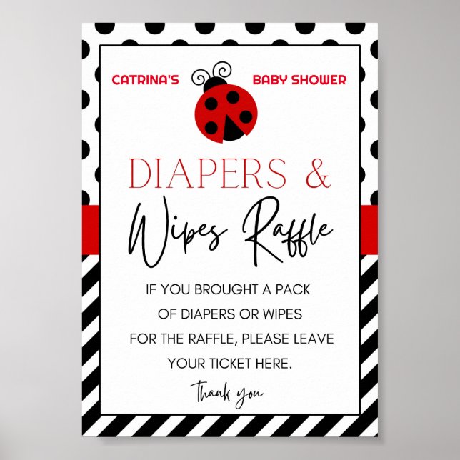 Ladybug Baby Shower Sign (Front)