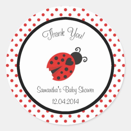 Ladybug Baby Shower Sticker