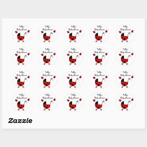 Ladybug Baby Shower Stickers Labels | Zazzle