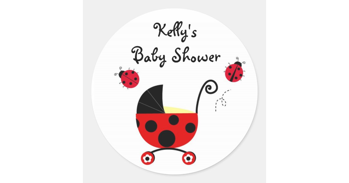 Ladybug Baby Shower Stickers Labels | Zazzle