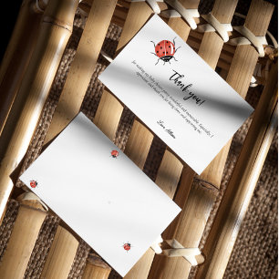 Ladybug Baby Shower Thank You Card