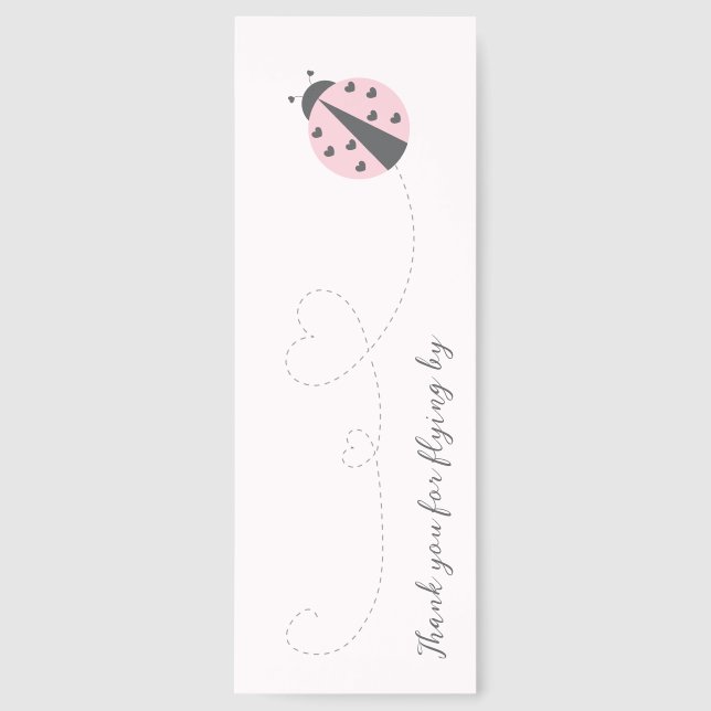 Ladybug Baby Shower Thank You Card Bookmarks (Front)