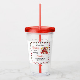 Ladybug Baby Shower Tumbler – Cute Favor with Stra