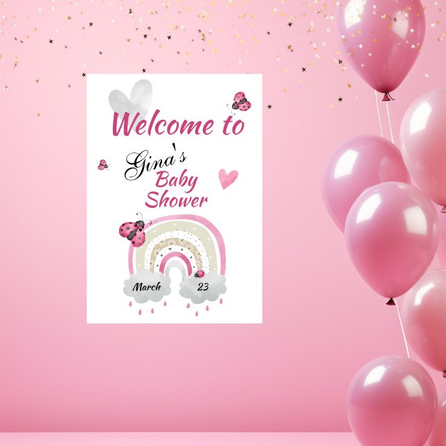Ladybug Baby Shower Welcome Poster (Creator Uploaded)