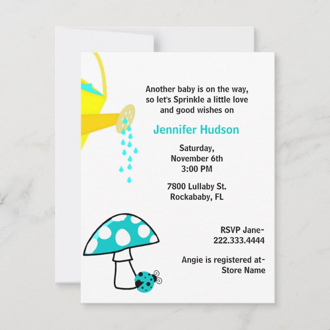Ladybug Baby Sprinkle Shower Invitation (Front)
