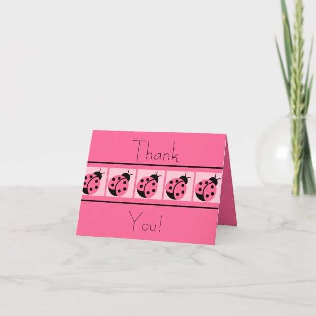 Ladybug Banded Thankyou Cards (Front)