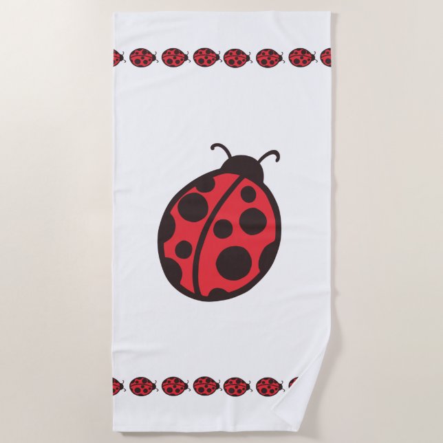  Ladybug Bath  Beach Towel  (Front)