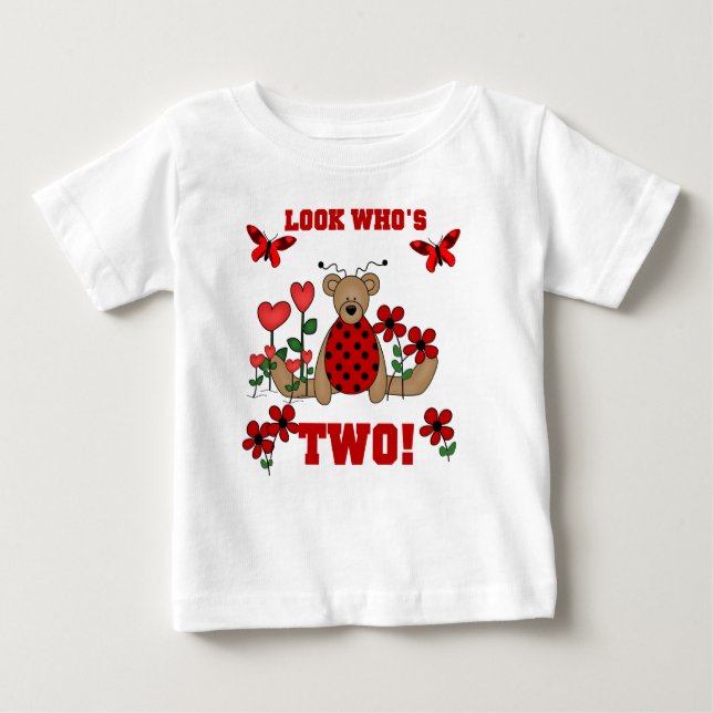 Ladybug Bear 2nd Birthday Baby T-Shirt (Front)
