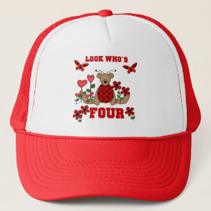 Ladybug Bear 4th Birthday Tshirts and Gifts Trucker Hat