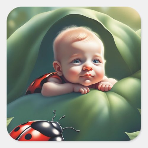 Ladybug Bestie Square Sticker