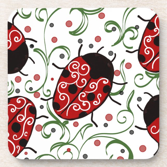 Ladybug Beverage Coaster (Front)