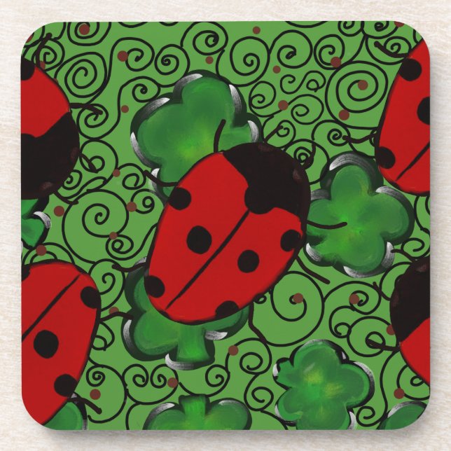 Ladybug Beverage Coaster (Front)