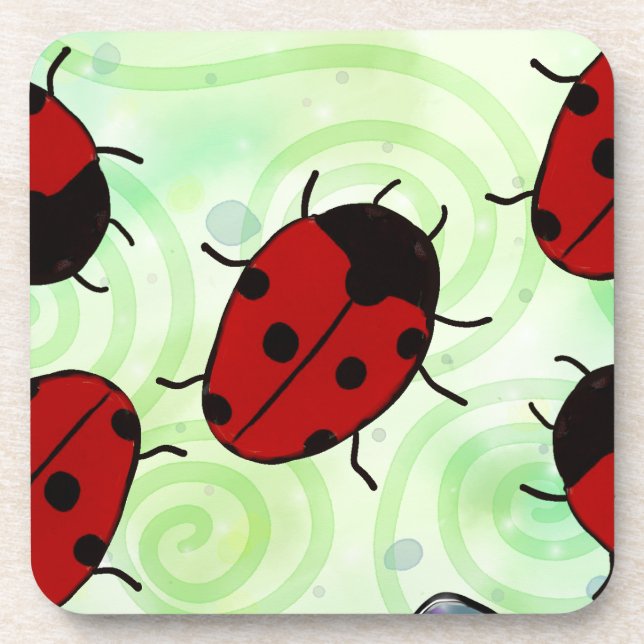 Ladybug Beverage Coaster (Front)