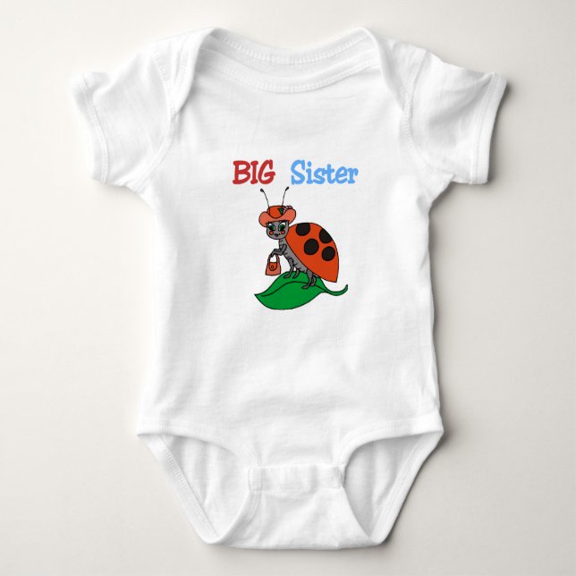 Ladybug Big Sister Baby Bodysuit (Front)