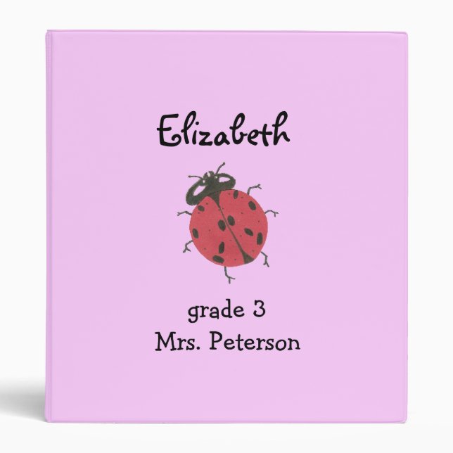 Ladybug binder for school (Front)