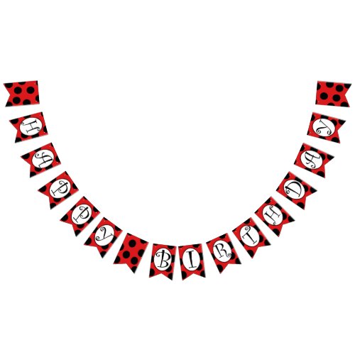 Ladybug Birthday Bunting Flags