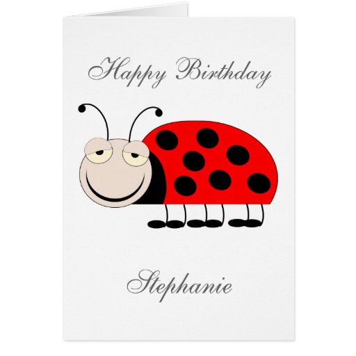 Ladybug Birthday Card Just Add Name | Zazzle