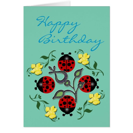 Ladybug Birthday Cards (Front)