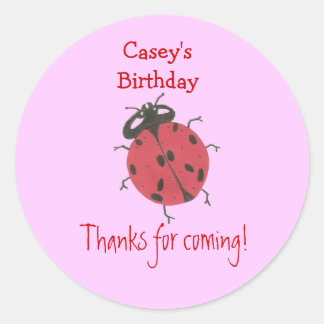 Ladybug birthday favor label