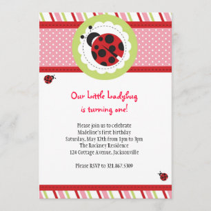 Ladybug Birthday Invitation