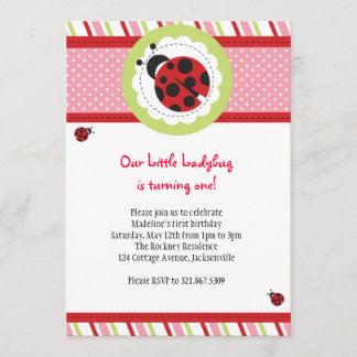Ladybug Birthday Invitation