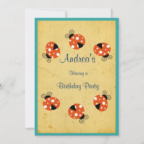 Ladybug Birthday Invitation