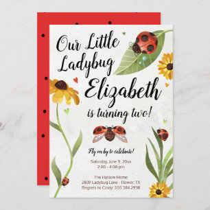 Ladybug Birthday Invitation