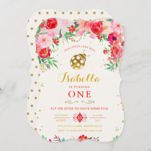 LadyBug Birthday Invitation
