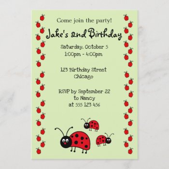 Ladybug Birthday Invitation by Xuxario at Zazzle