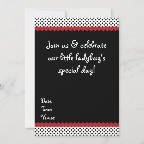 Ladybug Birthday Invitation