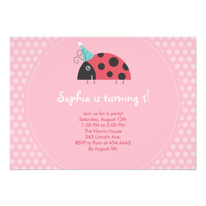 Ladybug Birthday Invitations