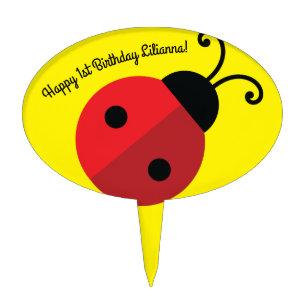 Ladybug Birthday Party Cake Topper