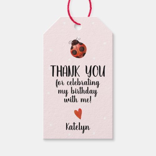 Ladybug Birthday Party Favor Gift Tag