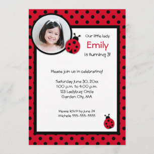 Ladybug Birthday Party Invitation