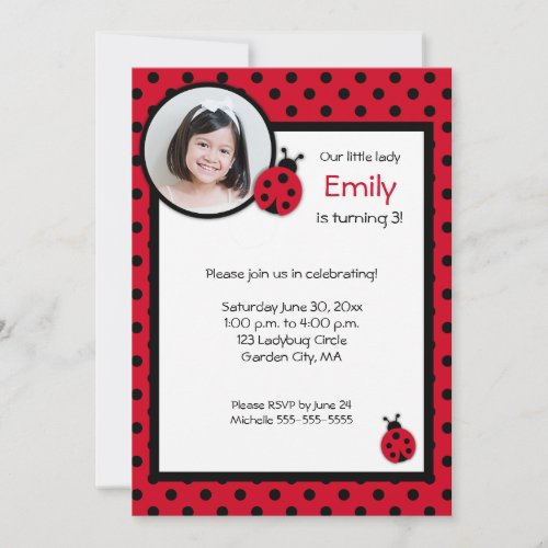 Ladybug Birthday Party Invitation