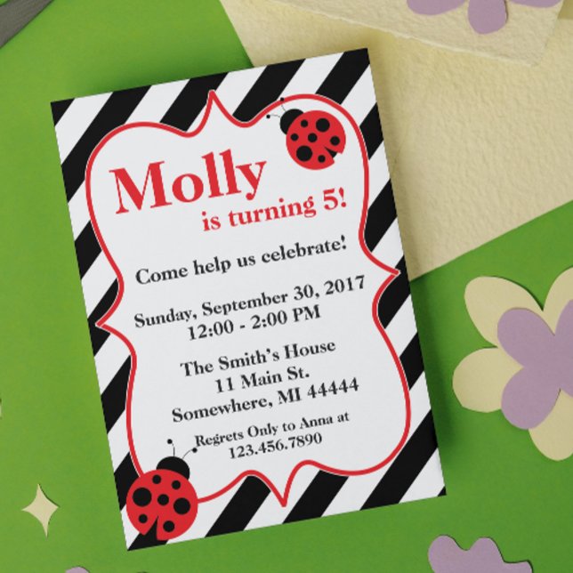 Ladybug Birthday Party Invitation (Creator Uploaded)