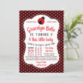 Ladybug Birthday Party Invitation, Little Lady Invitation (Standing Front)