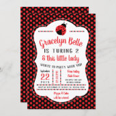 Ladybug Birthday Party Invitation, Little Lady Invitation (Front/Back)