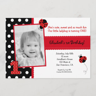 Ladybug BIrthday Party Invitations