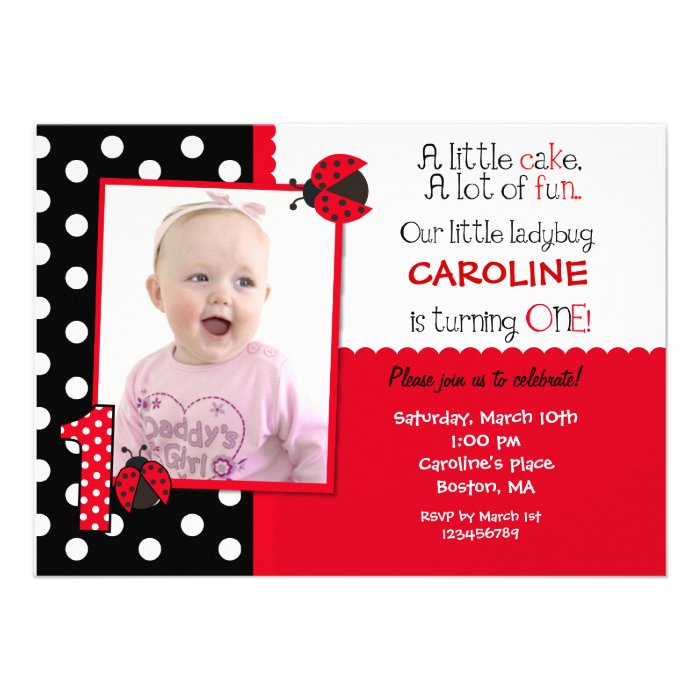 Ladybug Birthday Party Invitations