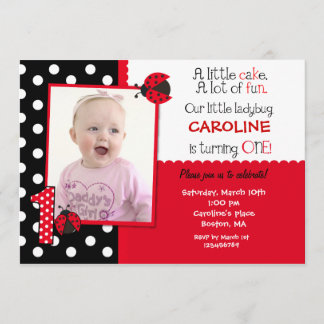 Ladybug Birthday Party Invitations