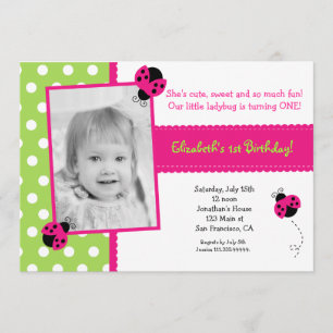Ladybug BIrthday Party Invitations