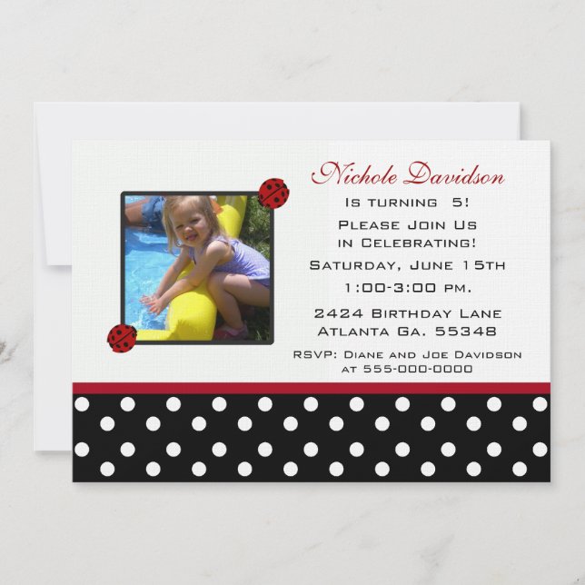 Ladybug: Birthday Party Invitations (Front)