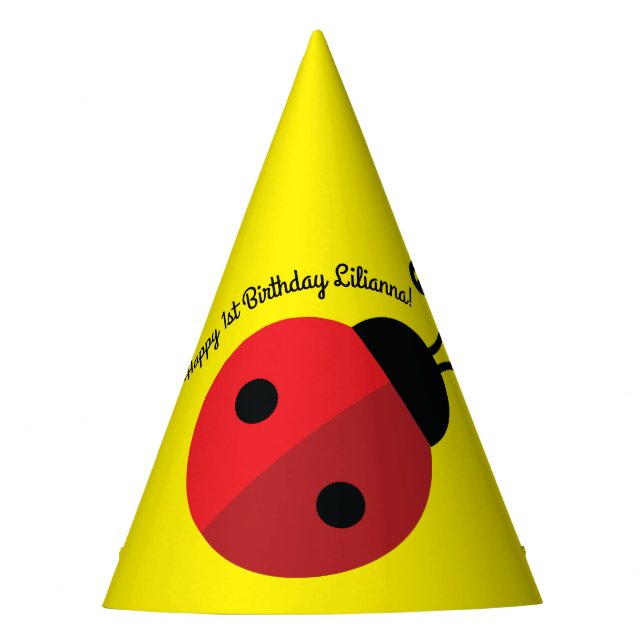 Ladybug Birthday Party Party Hat (Front)