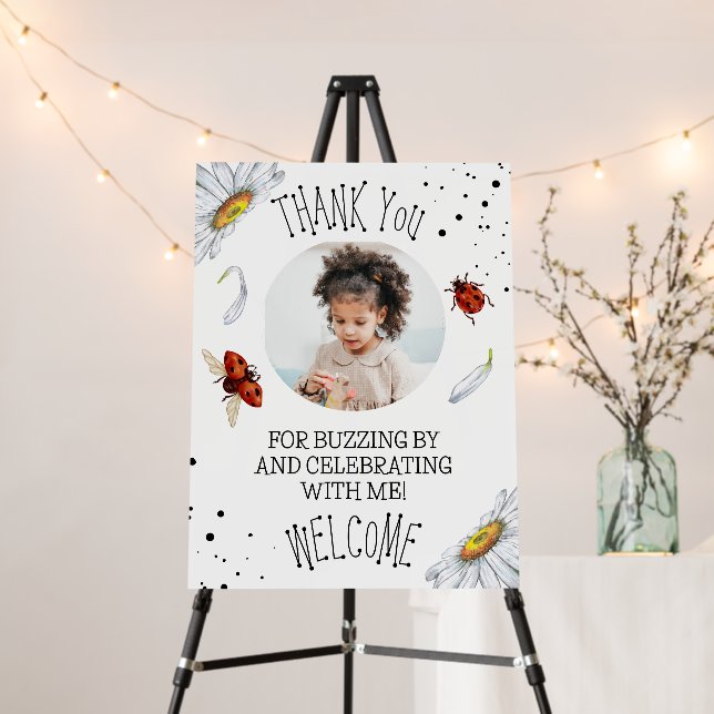 Ladybug Birthday party Welcome Sign (In Situ (Stand))