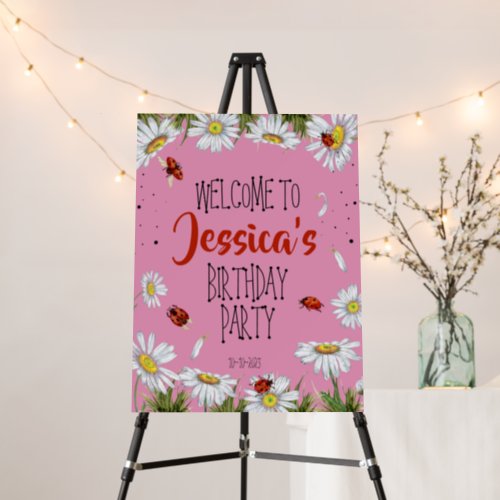 Ladybug Birthday party Welcome Sign