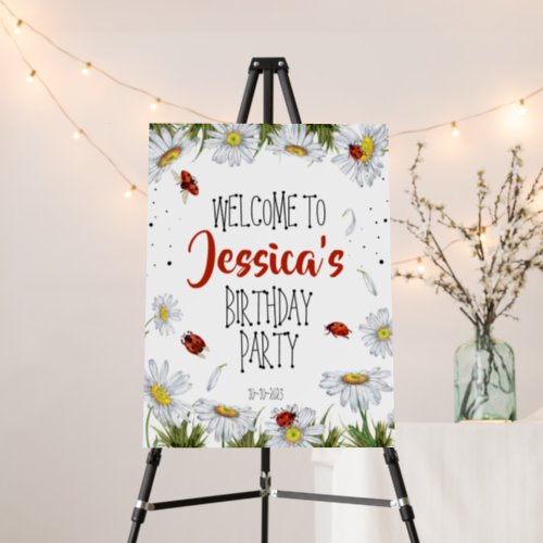 Ladybug Birthday party Welcome Sign