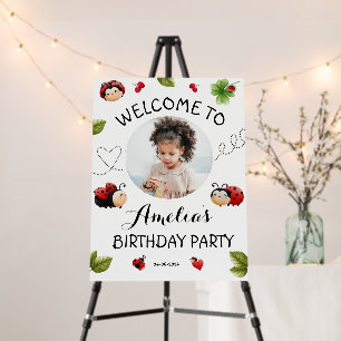 Ladybug Birthday party Welcome Sign