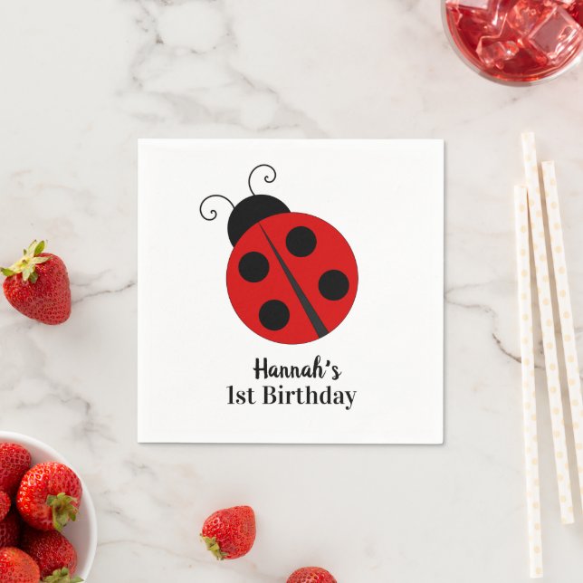 Ladybug Birthday Personalized Napkins (Insitu)